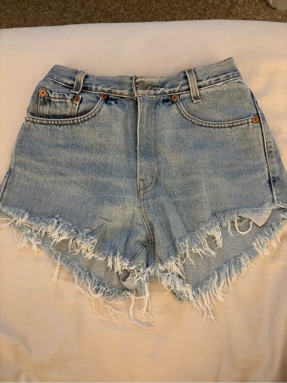 Vintage Levi Light Blue Distressed Denim Women’s Shorts